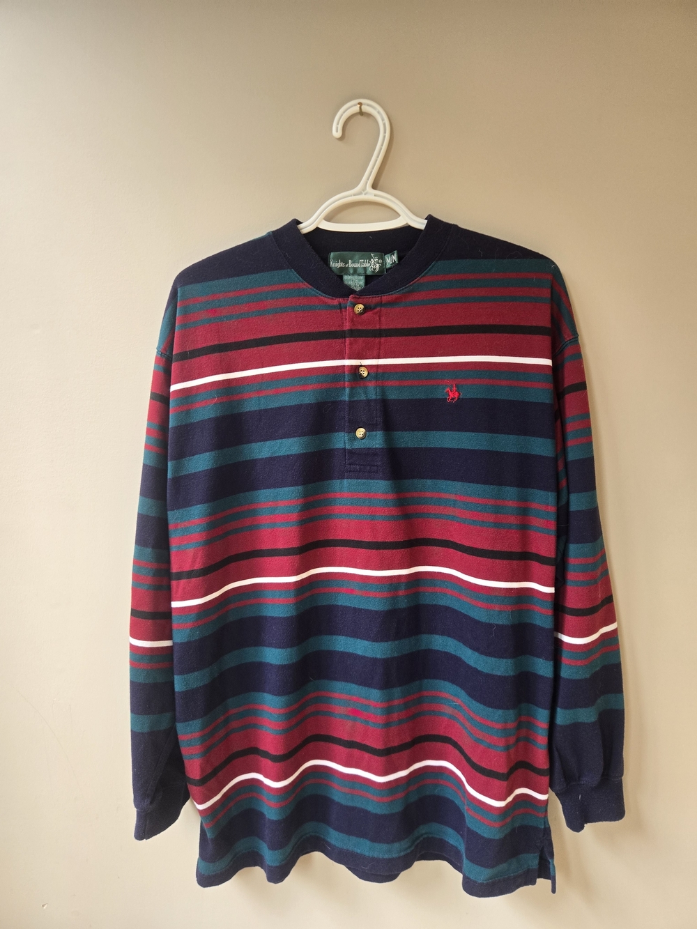 Vintage 90s Knights of Round Table Striped Henley – Size M